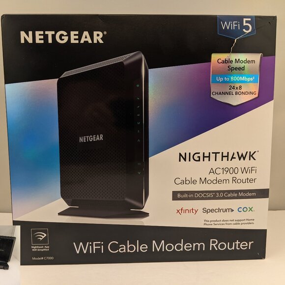 NETGEAR AC1900 Nighthawk DOCSIS 3.0 1.9Gbps Cable Modem + WiFi Router | C7000v2 - Picture 2 of 15